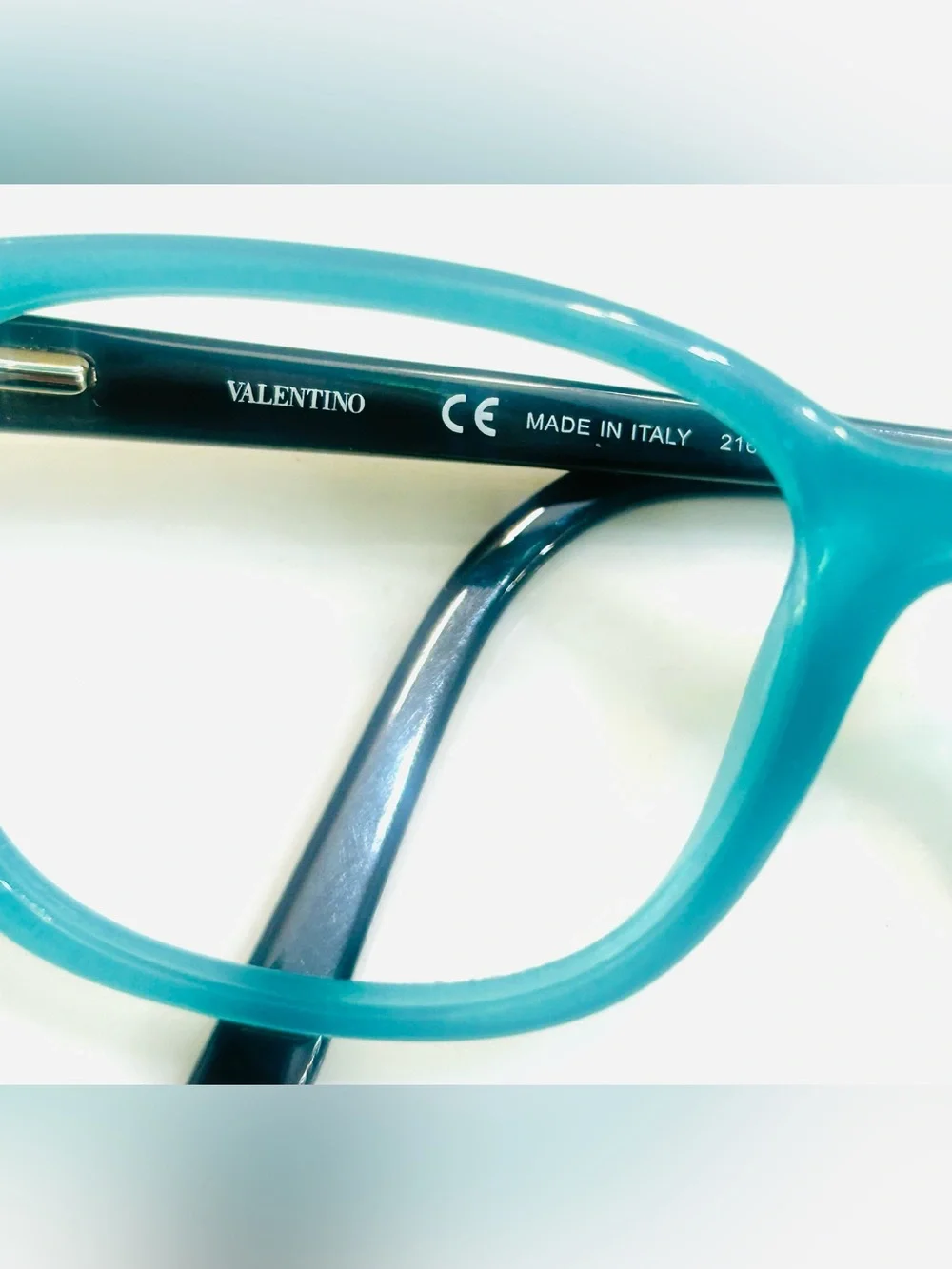 Valentino w/ studs two-Pair Eyeglasses Frame ONLY in Teal and Black/cream